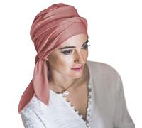 CAREBELL Smooth Turbante Cappello Oncologico Bamboo Chemioterapia Alopecia (Rosa Palo)