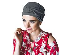 CAREBELL - Turbante oncologico e per alopecia in stile marino, in vari colori, copricapo in bambù biologico, grigio notte 68, taglia unica