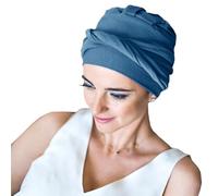 CAREBELL Turbante oncologico/Modello Comfort/Tessuto di bambù/Adatto pelli sensibili/Pazienti con perdita di capelli/Fatto a mano in Spagna/Confortevole e traspirante/AZULON 06