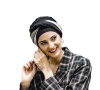 CAREBELL Turbante oncologico Modello Elegance - Design Black Padded in bambù morbido e traspirante, speciale per chemioterapia, alopecia e pelli sensibili