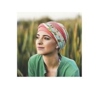CAREBELL turbante oncologico modello Elegance - Design Coral Exotic in bambù morbido e traspirante, confortevole e adatto per pelli sensibili
