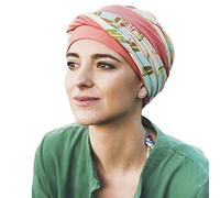 CAREBELL Turbante oncologico/Modello Elegance/Design Coral Exotic/Tessuto di Bambù/Comodo e Traspirante/Adatto Pelle Sensibile/Per Pazienti con Perdita di Capelli