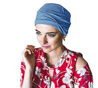 CAREBELL Turbante oncologico/Modello Mare/Varie Tonalità/Tessuto di Bambù/Ideale Pelle Sensibile/Chemioterapia e Alopecia/Fatto a Mano in Spagna/Confortevole e Traspirante, Blu 06, Taglia unica