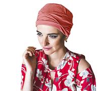 CAREBELL Turbante oncologico/Modello Mare/Varie Tonalità/Tessuto di Bambù/Ideale Pelle Sensibile/Chemioterapia e Alopecia/Fatto a Mano in Spagna/Confortevole e Traspirante, CORALLO 37, Taglia unica