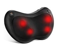 Careboda Cuscino Massaggiante Shiatsu, Massaggiatore Cervicale e Schiena con Calore Calmante, Cuscino Elettrico per Massaggio del Collo, 4 Massaggio Nodi e 2 Velocità, per Auto da Ufficio a Casa