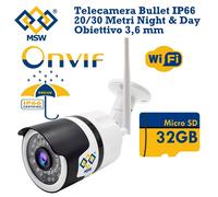 Carecam Telecamera WiFi da ESTERNO 5 MPX Ottica Sensore Audio Bidirezionale Pro