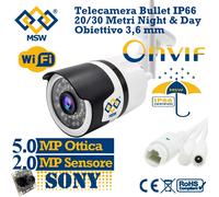 Carecam Telecamera WiFi da ESTERNO 5 MPX Ottica Sensore Audio Bidirezionale Pro