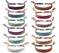 Carede Braccialetti dell'amicizia intrecciati regolabili fatti a mano colorati braccialetti regolabili con chiusura a nodo scorrevole per le donne, Large, Nylon, Nessuna pietra preziosa