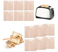 CAREDGO 12 Sacchetti per Toast Buste per Toast Riutilizzabili Bustine per Tostapane Antiaderenti e Resistente al Calore per Toast, Panini, Pizza, Snack, per Forno a Microonde,16 * 16,5 cm e 17 * 19 cm