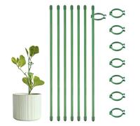 CAREDGO 18 Pz Bastoncini per Orchidee 30cm Supporto per Piante da Interno Sostegno per Vasi di Fiori Supporti per Piante in Vaso con 36 Clip per Piante Bastoncini Orchidee per Sostegni Piante, Verde