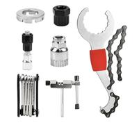 CAREDGO 7 Attrezzi per Biciclette, Strumenti per La Riparazione di Biciclette, Kit di Attrezzi per Biciclette, Include Estrattore per Pedivella per Bicicletta, Dispositivo di Rimozione Catena