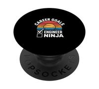 Career Goals Engineer Ninja Genio giocoso --- PopSockets PopGrip Adesivo