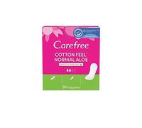 Carefree Cotton Feel Salviette traspiranti normali, profumo di aloe vera, assorbenza due, taglia normale, confezione da 56 pezzi