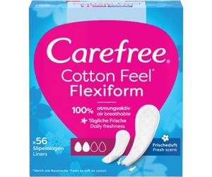 Carefree Cotton Flexi Form Fresh Salvaslip, 56 pezzi.