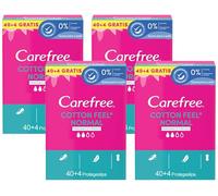Carefree Proteggi slip freschi e traspiranti con estratto di cotone spesso, Taglia normale, 44 pezzi (Confezione da 4)