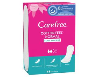 Carefree Salvaslip Carefree Cotton in cotone delicato, 44 pezzi