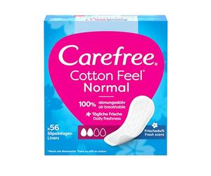 Carefree Salvaslip, Cotton Feel Normal con profumo fresco, taglia normale, 56 pezzi
