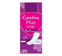 Carefree Salvaslip Plus Large Senza Profumo, Salva slip donna extra ampio con protezione 5in1 per 8h di sensazione di asciutto, Assorbenti senza profumo ultra sottili per uso quotidiano, 20 salvaslip