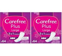 Carefree Salvaslip Plus Large Senza Profumo, Salva slip donna extra ampio con protezione 5in1 per 8h di sensazione di asciutto, Assorbenti senza profumo ultra sottili per uso quotidiano, 64 salvaslip