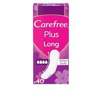 Carefree Salvaslip Plus Long senza profumo super assorbenti e extra lunghi, 40 pezzi