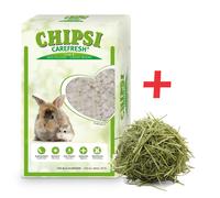 Carefresh Pure White lettiera (fibra di cellulosa) per roditori 10l + Fieno di prato piccolo 400 g GRATIS!