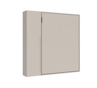 Careg; Letto francese verticale a scomparsa Breganze Sofà 140 con armadio 1 anta sx Argilla; Made in Italy.