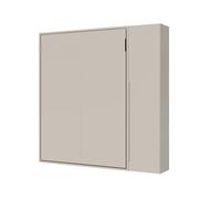 Careg; Letto matrimoniale verticale a scomparsa Breganze 160 con armadio 1 anta dx Argilla; Made in Italy.