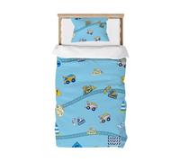 Caregchrisj Copripiumino Singolo Bambini 135x200cm, Microfibra Blu Trattore Biancheria da letto 2 Pezzi - Copripiumino 135x200 + 1 Federa 50X75cm