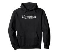 Caregiver Vintage Inspired Throwback Varsity Classic Design Felpa con Cappuccio