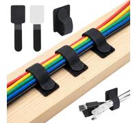 Carehabi 100 pezzi di fermacavi autoadesivi, 30x90 mm per la cable management, accessori scrivania a strappo con tenuta extra forte, organizer cavi in nylon regolabili, rimozione senza residui