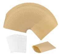 Carehabi - 150 piccoli sacchetti piatti di colore marrone, piccoli sacchetti di carta kraft per bomboniere, gioielli, caramelle, monete (6 x 10 cm)