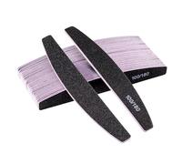 Carehabi 20 lime per unghie, lima per unghie professionale a doppio lato, riutilizzabile 100/180 grit per i saloni di manicure, fai da te per nail art, colore: nero