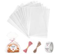 Carehabi 200 pezzi di Sacchetti Cellophane sacchetti in plastica per confezionamento Cellophane Biscotto caramelle con perline regalo