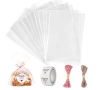 Carehabi 200 pezzi di Sacchetti Cellophane sacchetti in plastica per confezionamento Cellophane Biscotto caramelle con perline regalo