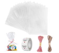 Carehabi 200 pezzi di Sacchetti Cellophane sacchetti in plastica per confezionamento Cellophane Biscotto caramelle con perline regalo
