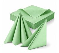 Carehabi 25 Tovaglioli di Carta 40x40 cm Verdi, Effetto Tessuto | Morbidi e assorbenti, resistenti e facili da piegare, matrimonio, feste, ristorante, tavola elegante