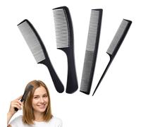 Carehabi 4 Pezzi Pettini per Capelli, Spazzola Capelli Antistatico Multifunzionale con Pettine a Coda, Strumento di Styling per Parrucchiere e Barbiere, per Uomo e Donna, Nero
