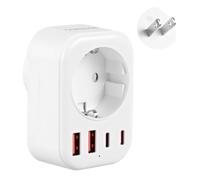 Carehabi Adattatore da Viaggio Giappone con 2 USB-C + 2 USB-A, Presa USA Connettore Spina da Viaggio Raccordo Elettrico per Stati Uniti, Canada, Messico, Filippine, Thailandia, Laos, Cambogia