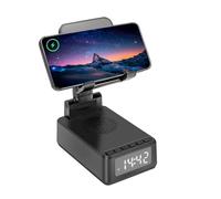 Carehabi Altoparlante Bluetooth 5 in 1 con supporto per cellulare, caricatore wireless con sveglia digitale, regalo per uomini, papà, mamma, donne, regalo di compleanno