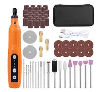 Carehabi Batteria multifunzione con luce a LED, 3 marce (5000 - 15000 rmp), mini drill da 3,7 V con 58 accessori per forare, incisione, lucidatura, levigatura, rimozione della ruggine