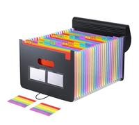 Cartella Portadocumenti A4 25 Scomparti, Cartella Organizer Portatile Porta Documenti A4 Fisarmonica Organizzatore con Coperchio E Schede Colorate