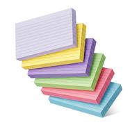 Carehabi Flashcards A6, 360 Pezzi Cartoncini Colorati a Righe per Ufficio, Scuola, Casa Appunti, Cancelleria e Forniture per Ufficio per il Ritorno a Scuola