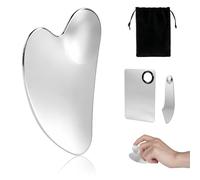 Carehabi Gua Sha in Acciaio Inox 3 Pezzi Gua Sha Viso Strumento Massaggiatore per Viso e Corpo, Raschietto per Rilassamento Miofasciale Riduce Gonfiore