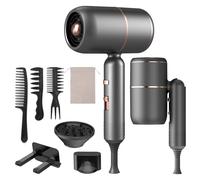 Carehabi Ionen Föhn 2400 W, asciugacapelli da viaggio, pieghevole, con interruttore a freddo/caldo, Hair Dryer, 5 velocità, 1 concentratore e diffusore, ideale per tutti i tipi di capelli