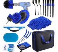 Carehabi Kit Pulizia Auto 22PCS Lavaggio Auto Kit Lucidatura Auto Kit Pulizia Auto Interni per Cura Cerchioni Interni Finestrini Parti Verniciate