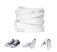 Carehabi Lacci per sneakers Unisex-Adulto, Pacco da 2, larghezza 8mm, lunghezza 140mm, Bianco