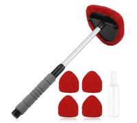 Carehabi Lavavetri per Auto, Pulitore Parabrezza, Pulitore Parabrezza Auto con 5 Tamponi in Microfibra e Flaconi Spray, Kit Tergicristallo per Auto, Pulitore Interno Vetri Auto con Manico Estensibile