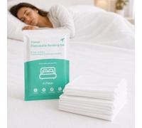 Carehabi Lenzuola monouso da viaggio, set 4 pezzi, non tessuto | Tessuto non tessuto, viaggi e hotel, biancheria per uso temporaneo, set 4 pezzi, lenzuola da viaggio