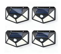 Carehabi Luci Solari da Esterno, 100 LED, PIR 10 m, IP65, 4 Pezzi