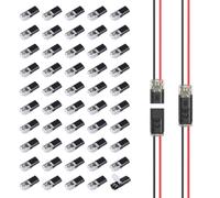 Carehabi Morsetti Elettrici Connettori Impermeabili 2 Poli 50 Pezzi | Connettori Elettrici Rapidi per Cavo 18-22 AWG, Capicorda in Rame per Auto LED Casa 300V 9A